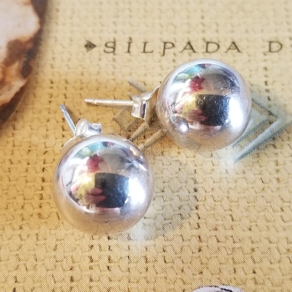 Rare Silpada Sterling Silver Sphere Earrings - Picture 4 of 12